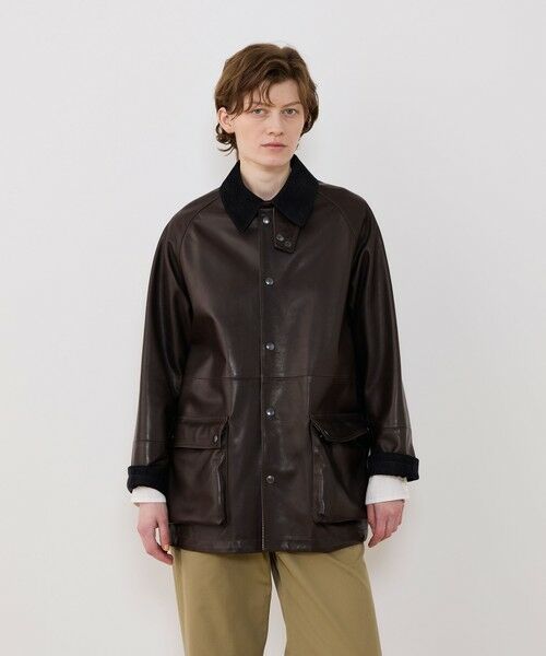 TOMORROWLAND / トゥモローランド レザーブルゾン・ジャケット | スムースカーフ ラグランスリーブコート | 詳細2