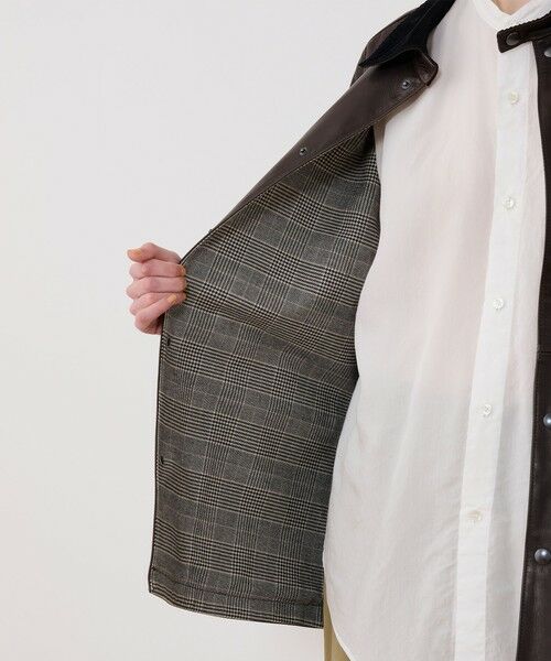 TOMORROWLAND / トゥモローランド レザーブルゾン・ジャケット | スムースカーフ ラグランスリーブコート | 詳細5