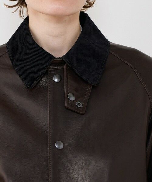 TOMORROWLAND / トゥモローランド レザーブルゾン・ジャケット | スムースカーフ ラグランスリーブコート | 詳細6