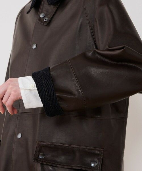 TOMORROWLAND / トゥモローランド レザーブルゾン・ジャケット | スムースカーフ ラグランスリーブコート | 詳細7