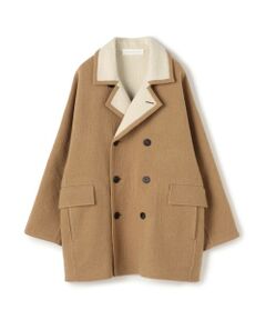 TOMORROWLAND / トゥモローランド ピーコート | シープライクダブルフェイス ドルマンスリーブコート