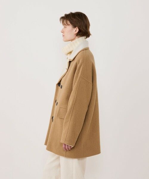 TOMORROWLAND / トゥモローランド ピーコート | シープライクダブルフェイス ドルマンスリーブコート | 詳細3