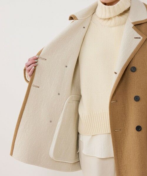 TOMORROWLAND / トゥモローランド ピーコート | シープライクダブルフェイス ドルマンスリーブコート | 詳細5