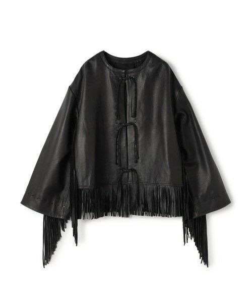 TOMORROWLAND/トゥモローランド BY MALENE BIRGER ZOENA フリンジレザージャケット 19 ブラック 34 TOMORROWLAND/トゥモローランド BY MALENE BIRGER ZOENA フリンジレザージャケット 19 ブラック 34