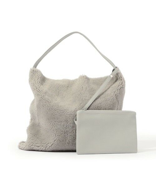 TOMORROWLAND/トゥモローランド GALERIE VIE ムートン 2-wayトートバッグ 15 グレー F