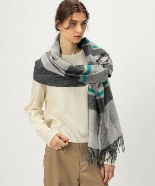 TOMORROWLAND / トゥモローランド マフラー・ショール・スヌード・ストール | TOMORROWLAND カシミヤ ダブルフェイス チェックストール | 詳細1