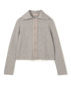 TOMORROWLAND / トゥモローランド ニット・セーター | ラメウール フラットカラーニットカーディガン