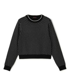 TOMORROWLAND / トゥモローランド ニット・セーター | コットンカシミヤ ドットジャカードクルーネックプルオーバー