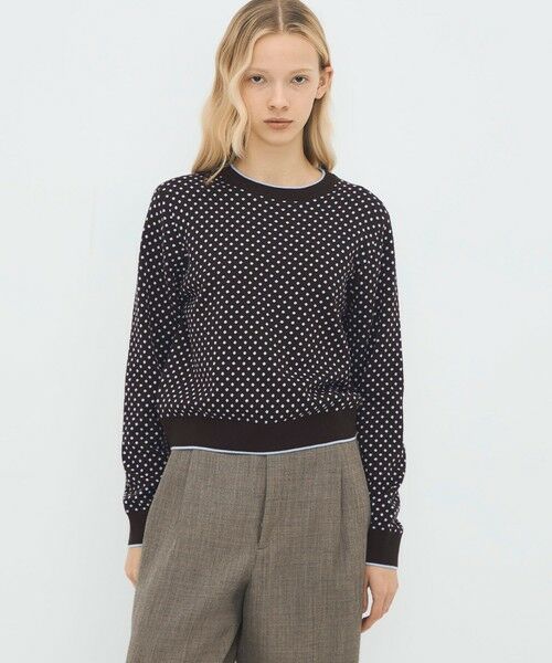 TOMORROWLAND / トゥモローランド ニット・セーター | コットンカシミヤ ドットジャカードクルーネックプルオーバー | 詳細2