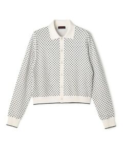 TOMORROWLAND / トゥモローランド カーディガン・ボレロ | コットンカシミヤ ドットジャカードポロカーディガン