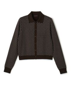 TOMORROWLAND / トゥモローランド カーディガン・ボレロ | コットンカシミヤ ドットジャカードポロカーディガン