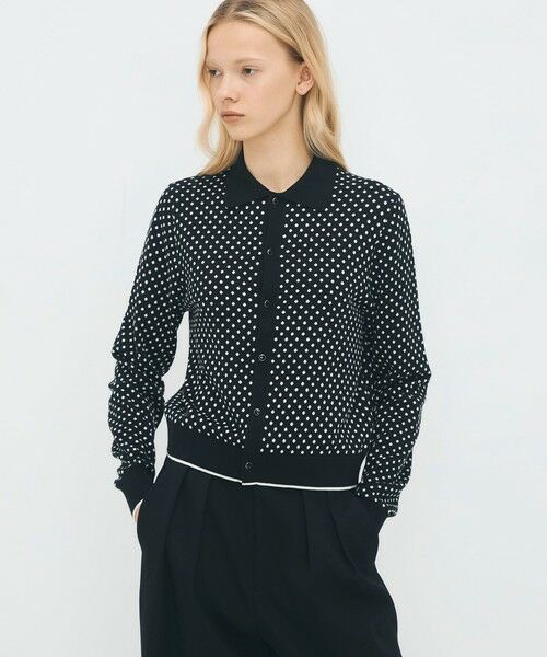 TOMORROWLAND / トゥモローランド カーディガン・ボレロ | コットンカシミヤ ドットジャカードポロカーディガン | 詳細2