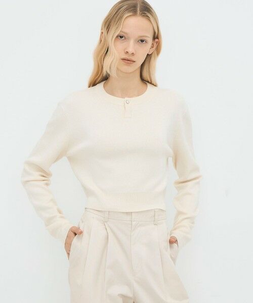 TOMORROWLAND / トゥモローランド ニット・セーター | コットンカシミヤ ヘンリーネッククロップドプルーバー | 詳細2