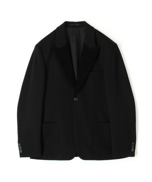 TOMORROWLAND / トゥモローランド テーラードジャケット | ウールギャバジン コーデュロイラペルテーラードジャケット(19 ブラック)