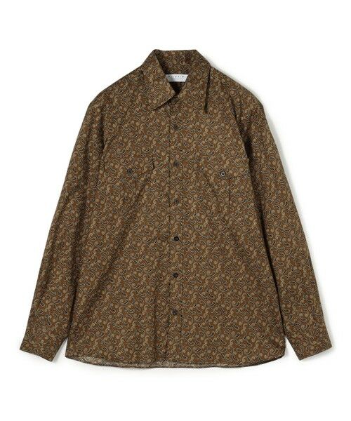 TOMORROWLAND / トゥモローランド シャツ・ブラウス | コットンツイル ペイズリープリント ダブルポケットレギュラーカラーシャツ(48 ブラウン系)