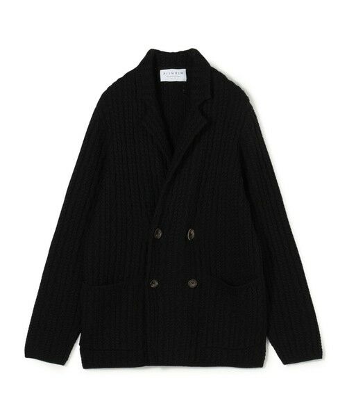 TOMORROWLAND / トゥモローランド ニット・セーター | ウールケーブルニット ダブルブレスト4Bジャケット(19 ブラック)