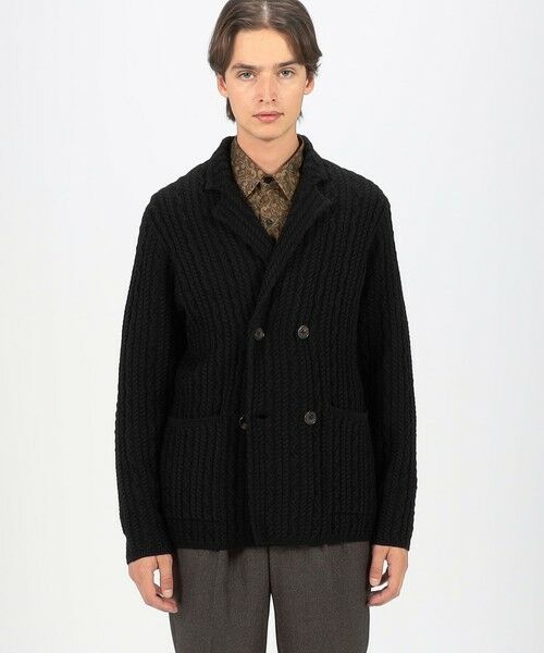 TOMORROWLAND / トゥモローランド ニット・セーター | ウールケーブルニット ダブルブレスト4Bジャケット | 詳細2