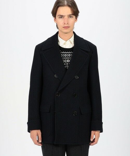 TOMORROWLAND / トゥモローランド ピーコート | プレミアムシェットランドウール ショートポロコート | 詳細2