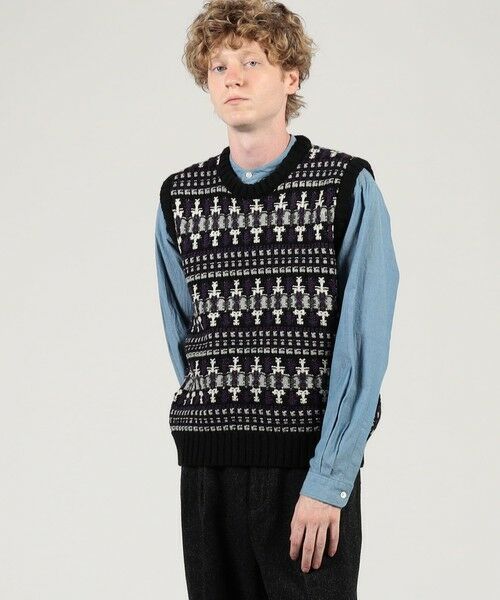 TOMORROWLAND / トゥモローランド ニット・セーター | 【別注】Redeux メリノウールフェアアイル柄 クルーネックニットベスト | 詳細1