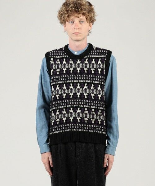 TOMORROWLAND / トゥモローランド ニット・セーター | 【別注】Redeux メリノウールフェアアイル柄 クルーネックニットベスト | 詳細2