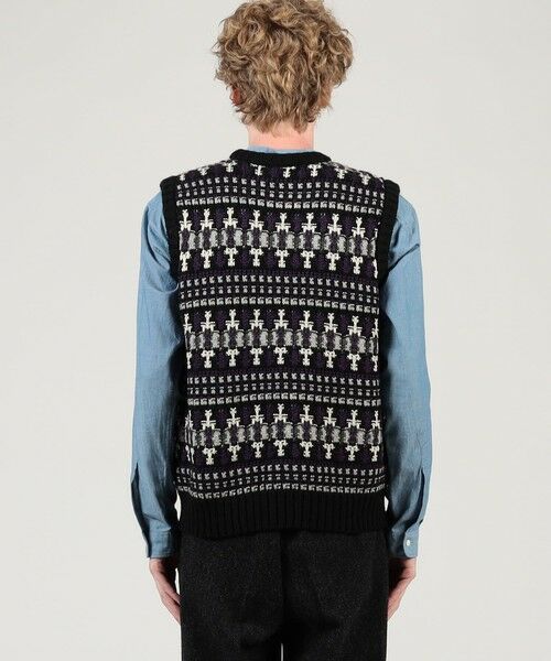 TOMORROWLAND / トゥモローランド ニット・セーター | 【別注】Redeux メリノウールフェアアイル柄 クルーネックニットベスト | 詳細4
