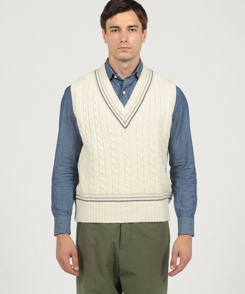 TOMORROWLAND / トゥモローランド ニット・セーター | 【別注】RICHMOND KNITWEAR ウールケーブル Vネックベスト | 詳細2