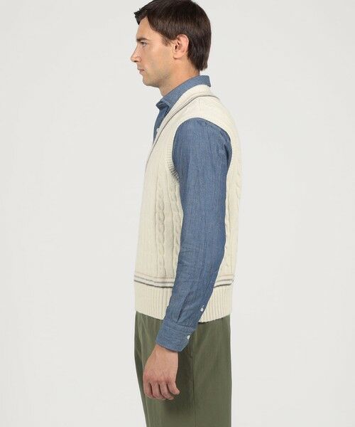 TOMORROWLAND / トゥモローランド ニット・セーター | 【別注】RICHMOND KNITWEAR ウールケーブル Vネックベスト | 詳細3