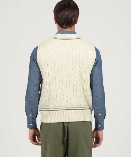 TOMORROWLAND / トゥモローランド ニット・セーター | 【別注】RICHMOND KNITWEAR ウールケーブル Vネックベスト | 詳細4