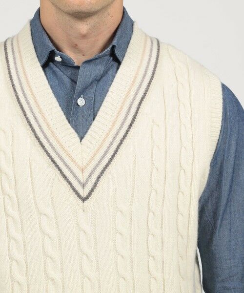 TOMORROWLAND / トゥモローランド ニット・セーター | 【別注】RICHMOND KNITWEAR ウールケーブル Vネックベスト | 詳細5