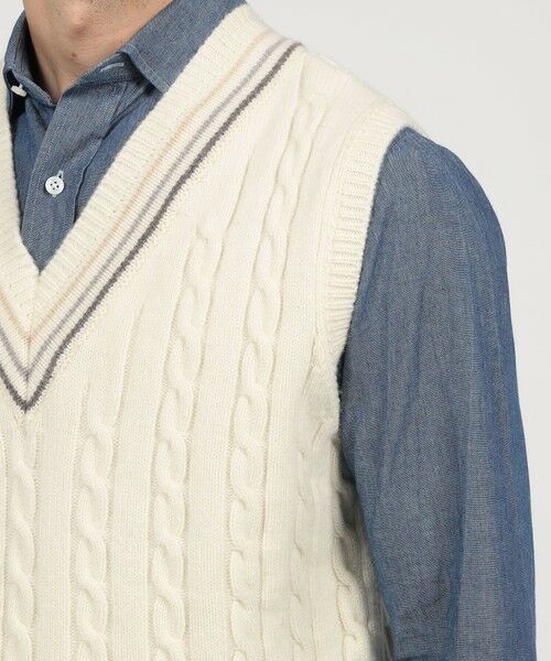TOMORROWLAND / トゥモローランド ニット・セーター | 【別注】RICHMOND KNITWEAR ウールケーブル Vネックベスト | 詳細6