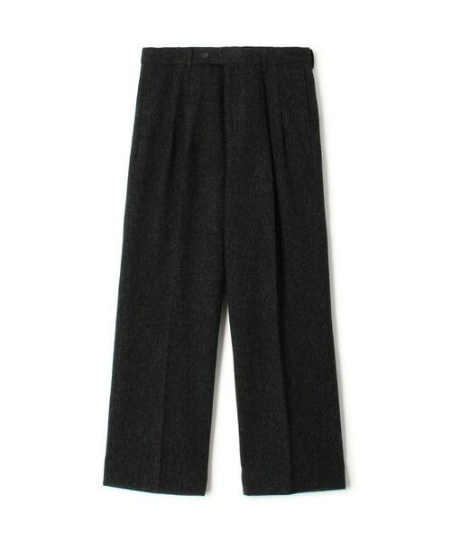 TOMORROWLAND / トゥモローランド その他パンツ | ウールツイードヘリンボーン 2プリーツワイドストレートバレルパンツ(18 チャコールグレー)