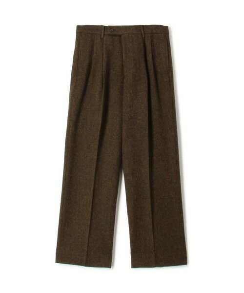 TOMORROWLAND / トゥモローランド その他パンツ | ウールツイードヘリンボーン 2プリーツワイドストレートバレルパンツ(56 カーキ)