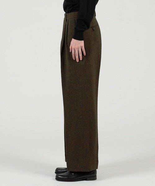 TOMORROWLAND / トゥモローランド その他パンツ | ウールツイードヘリンボーン 2プリーツワイドストレートバレルパンツ | 詳細3