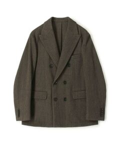 TOMORROWLAND / トゥモローランド テーラードジャケット | ウールアクリルナイロンストライプ ダブルブレステッド6Bジャケット