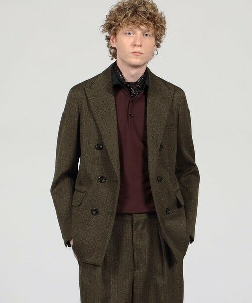 TOMORROWLAND / トゥモローランド テーラードジャケット | ウールアクリルナイロンストライプ ダブルブレステッド6Bジャケット | 詳細1