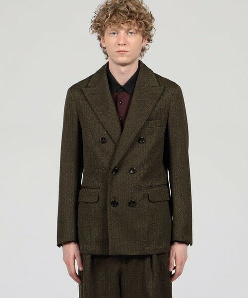 TOMORROWLAND / トゥモローランド テーラードジャケット | ウールアクリルナイロンストライプ ダブルブレステッド6Bジャケット | 詳細2