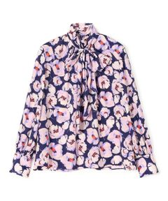 TOMORROWLAND / トゥモローランド シャツ・ブラウス | フェザリーフラワープリント ボウタイブラウス