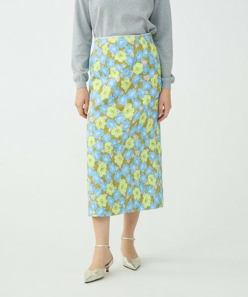 TOMORROWLAND / トゥモローランド ロング・マキシ丈スカート | ポピープリントジャカード ペンシルタイトスカート | 詳細2