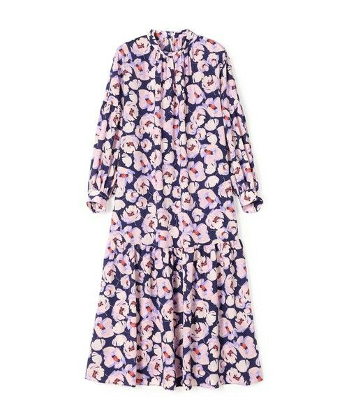 TOMORROWLAND / トゥモローランド ロング・マキシ丈ワンピース | フェザリーフラワープリント ティアードワンピース(78 パープル系)