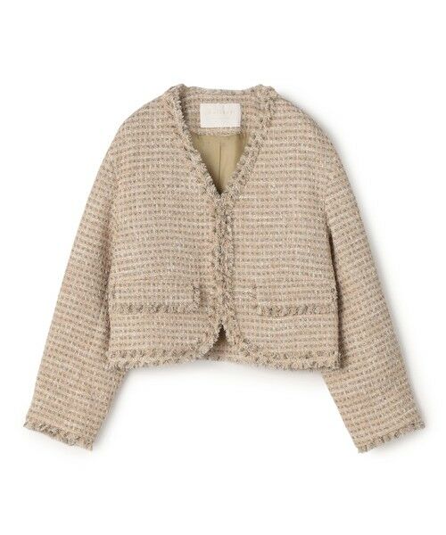 TOMORROWLAND / トゥモローランド ノーカラージャケット | 【WEB先行予約】ペペローニツイード ショートジャケット(42 ベージュ系)