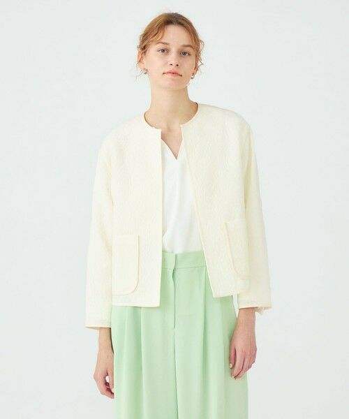 TOMORROWLAND / トゥモローランド ノーカラージャケット | 【WEB先行予約】アラベスクジャカード クルーネックジャケット | 詳細2