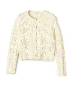 TOMORROWLAND / トゥモローランド カーディガン・ボレロ | ハイブリットコットンケーブル クルーネックカーディガン