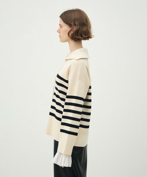 TOMORROWLAND / トゥモローランド ニット・セーター | パネルボーダー レースアッププルオーバー | 詳細3