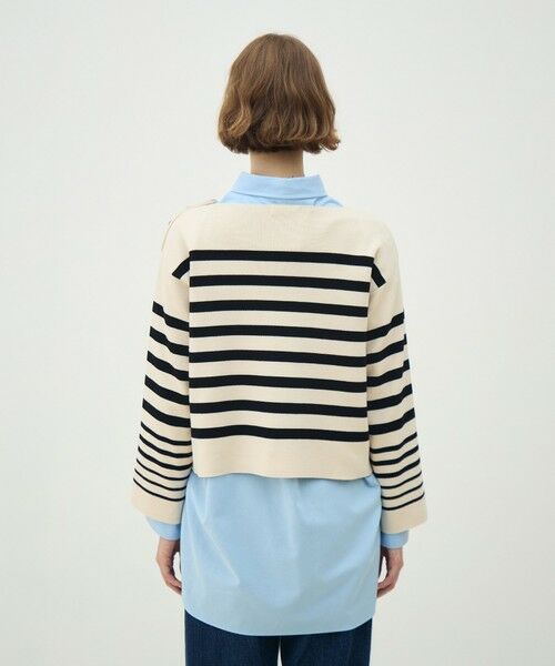 TOMORROWLAND / トゥモローランド ニット・セーター | パネルボーダー ボートネックプルオーバー | 詳細4