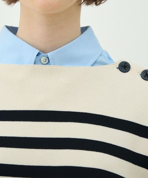 TOMORROWLAND / トゥモローランド ニット・セーター | パネルボーダー ボートネックプルオーバー | 詳細5