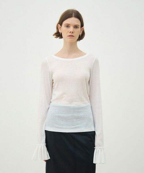 TOMORROWLAND / トゥモローランド カットソー | シアージャージーコンビ ラウンドネックプルオーバー | 詳細2