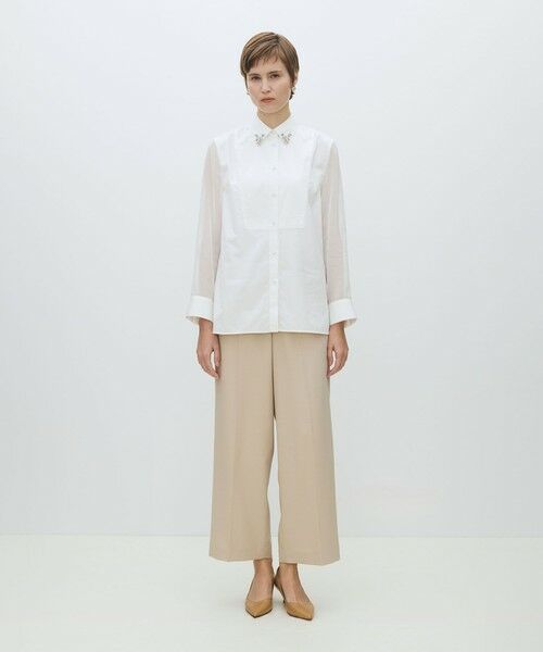 TOMORROWLAND / トゥモローランド シャツ・ブラウス | オーガンジーコンビ ビジューカラーシャツ | 詳細1