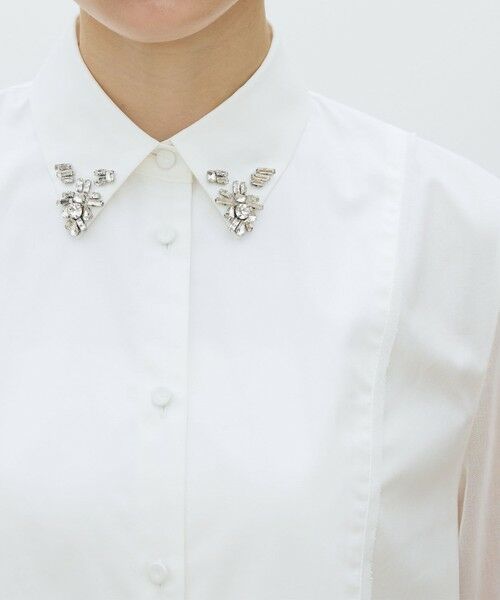 TOMORROWLAND / トゥモローランド シャツ・ブラウス | オーガンジーコンビ ビジューカラーシャツ | 詳細5