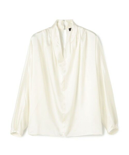 TOMORROWLAND / トゥモローランド シャツ・ブラウス | ウォッシャブルサテン ドレープブラウス(11 ホワイト)