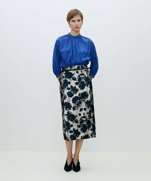 TOMORROWLAND / トゥモローランド ミニ・ひざ丈スカート | 【WEB先行予約】フラワージャカード サイドベントIラインスカート | 詳細1